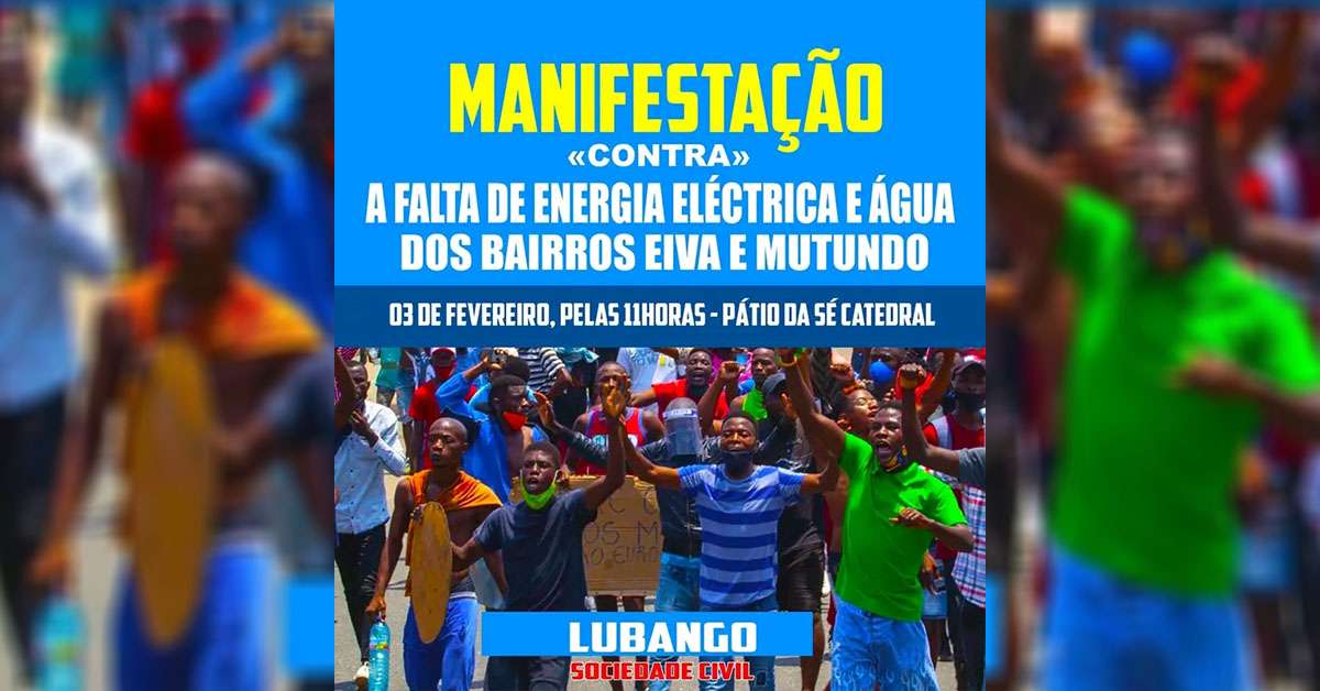 Manifestação contra a falta de energia e água nos bairros da Eiva e Mutundo