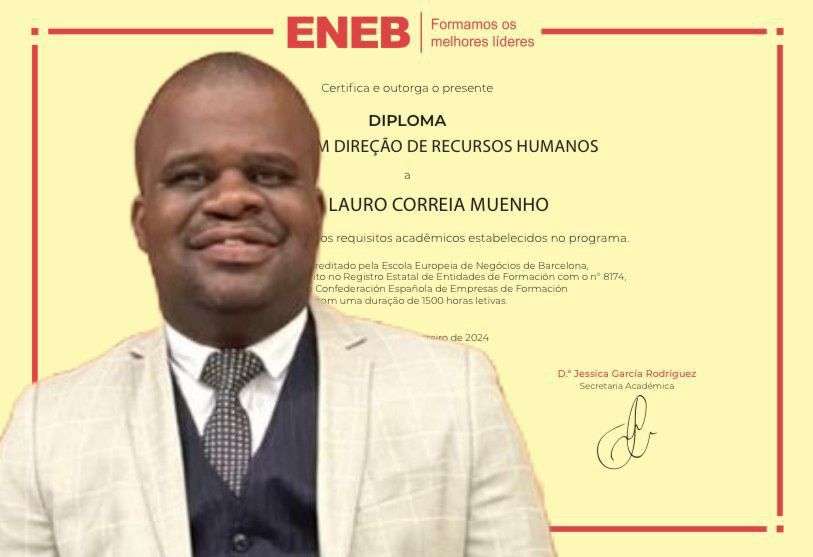 Jornalista angolano Pedro Muenho conclui mestrado em Direção de Recursos Humanos pela Universidad Isabel de Espanha
