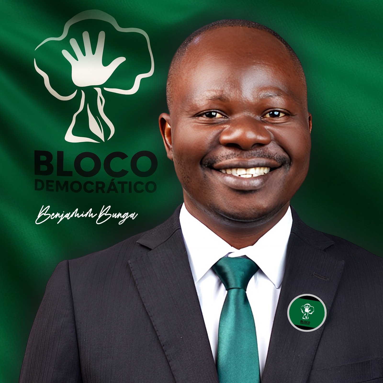 Benjamim Bunga oficializa pré-candidatura à liderança do Bloco Democrático com apelo à renovação e participação juvenil.