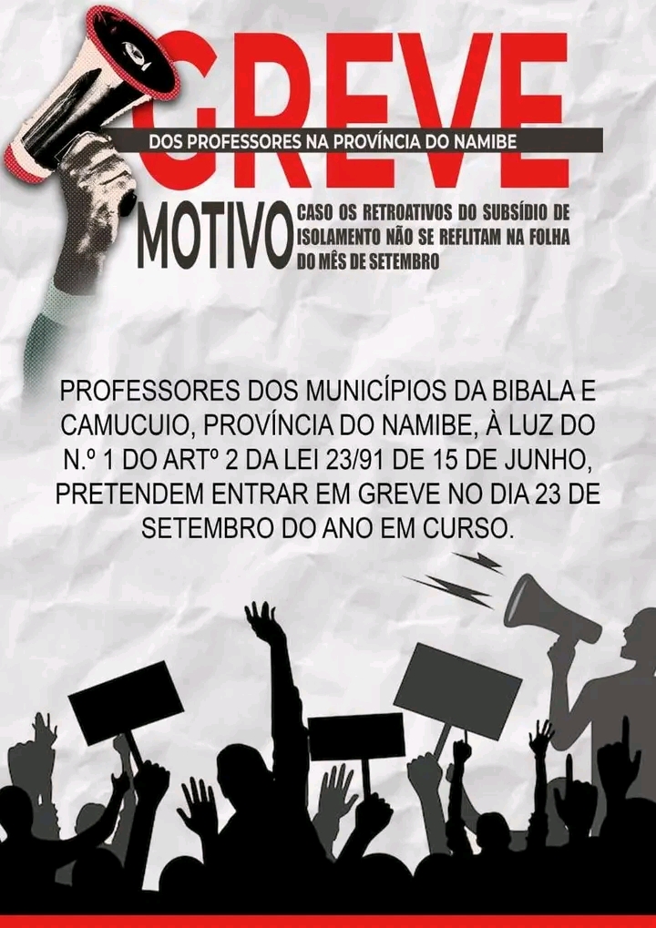 Namibe: Professores ameaçam greve por falta de pagamento de subsídios de isolamento
