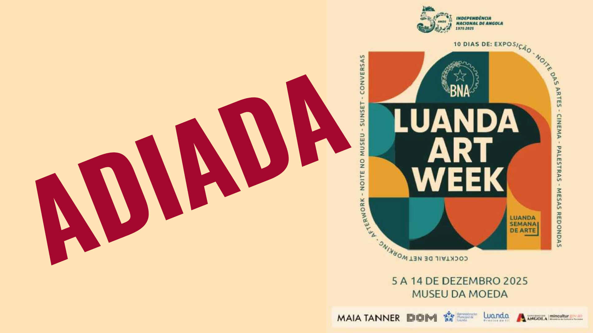 Luanda Art Week 2025 adiada por motivos de força maior