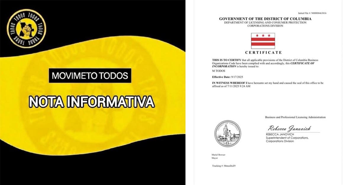 Movimento Cívico TODOS obtém reconhecimento nos Estados Unidos e lança canais oficiais de comunicação